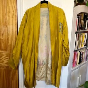 Vintage Silk Gold Embroidered Kimono